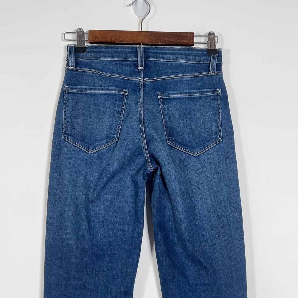 L'AGENCE Ruth High Rise Straight Raw Hem Jeans Women Sz 24 Blue Marlin - Picture 5 of 14